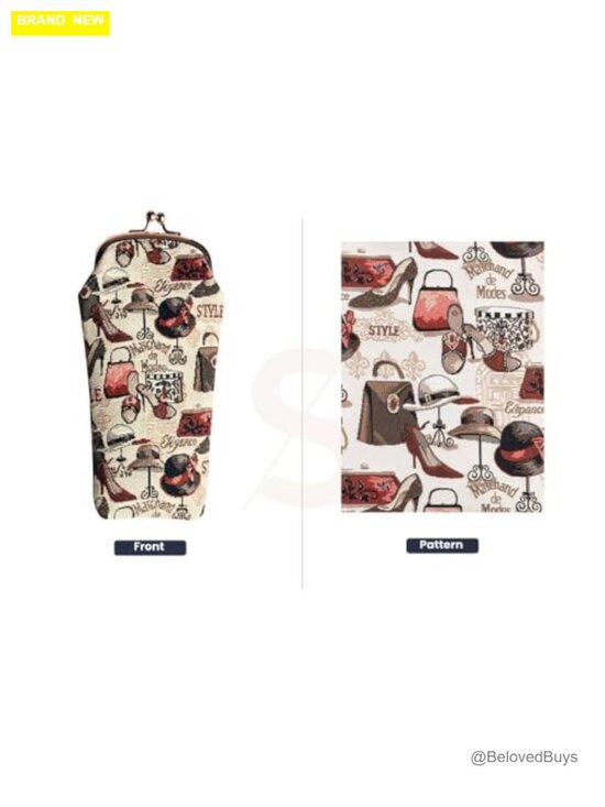 Woven Tapestry Eyeglass Case with Kiss Lock Clasp